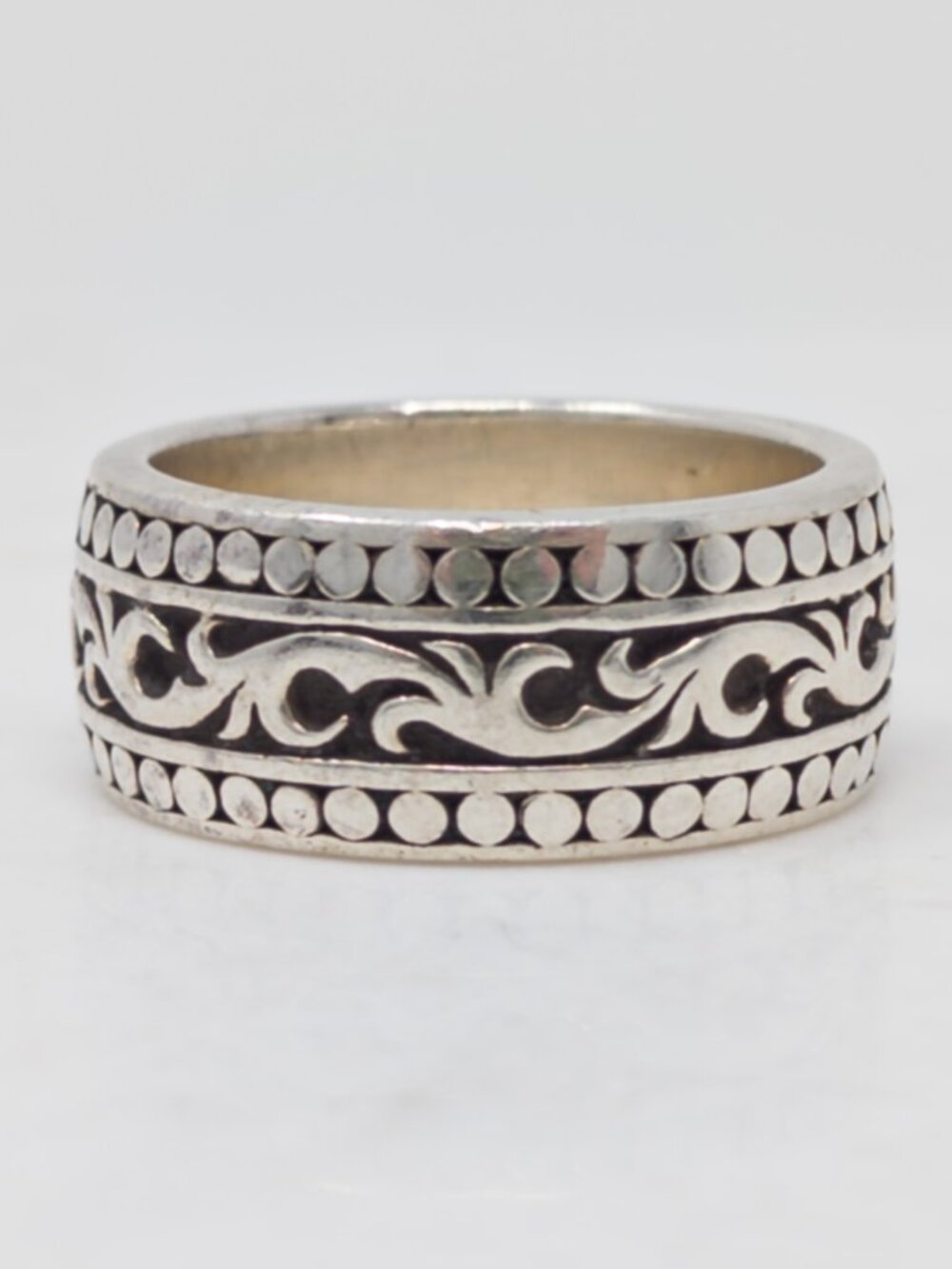 Lois Hill 925 Sterling Silver Scrollwork Band Ring Sz 9.25